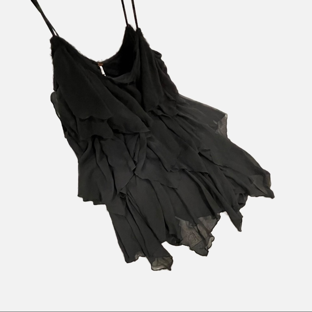Free People Black Layered Chiffon Camisole
